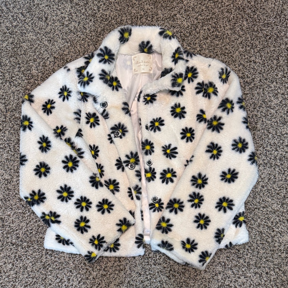 Altar'd State Women’s Floral Puffer Jacket - White and Black